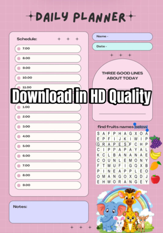 Time table for kids must buy ₹20 only