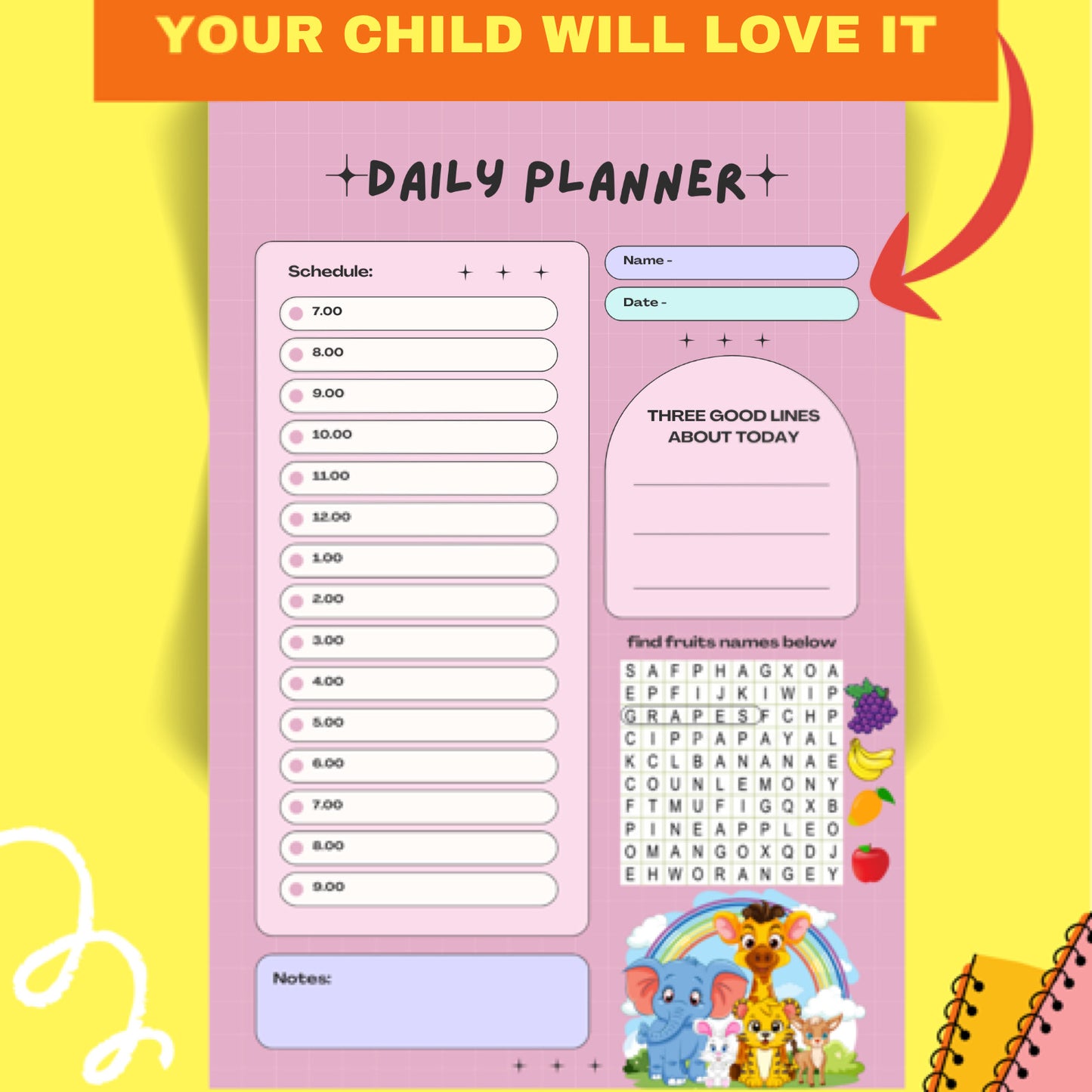 Time table for kids must buy βΉ20 only